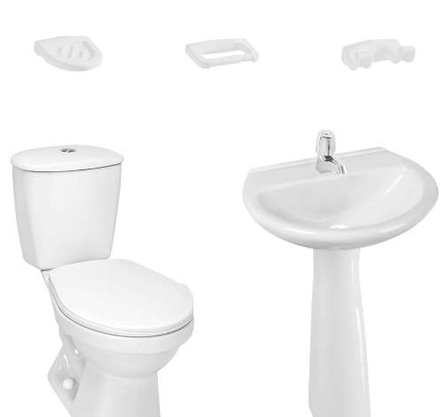 COMBO SANITARIO  LAGUNA BLANCO CON PEDESTAL